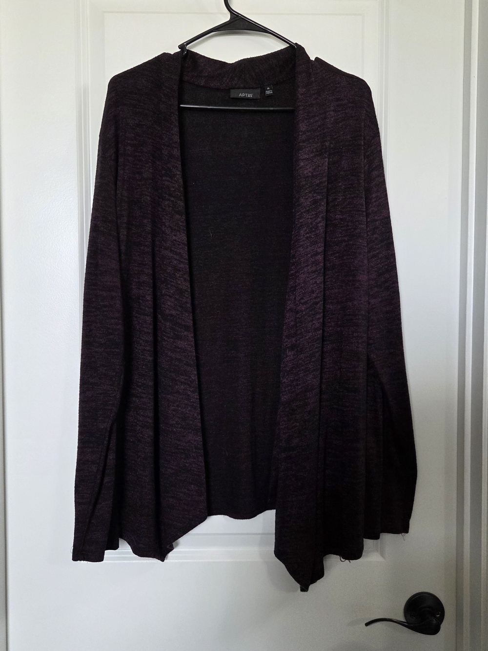 Apt. 9 Women's Open-Front Cardigan Sweater - Deep Plum/black